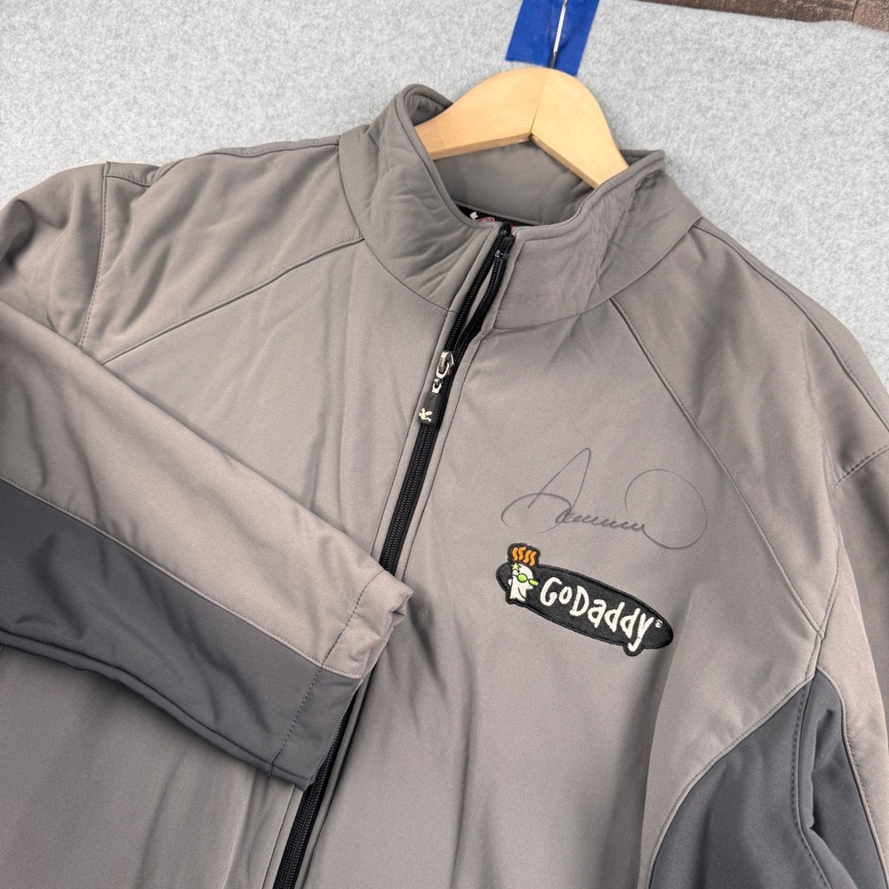 Chase Authentics NASCAR Jacket Mens Large Gray Danica Patrick AUTOGRAPHED